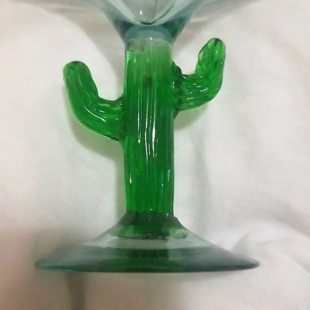 🇺🇦 New Margarita Cactus Shape Set of 2 Glasses Handmade Easter Spring New
